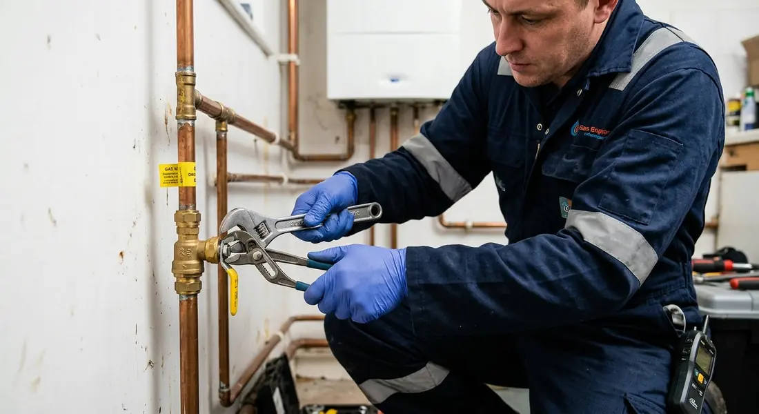 Gas repairs work in a London property